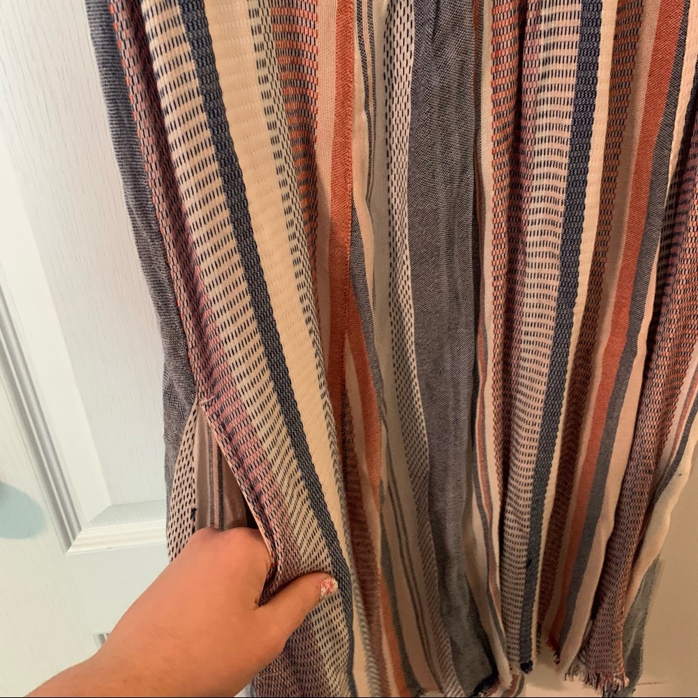 True Craft Striped Patchwork Linen Style Dress - image 6